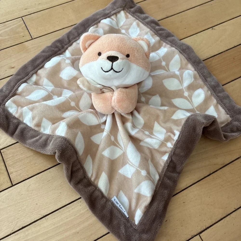Carters Orange Fox Lovey Plush Baby Tan Brown Security Blanket 2016 Soft